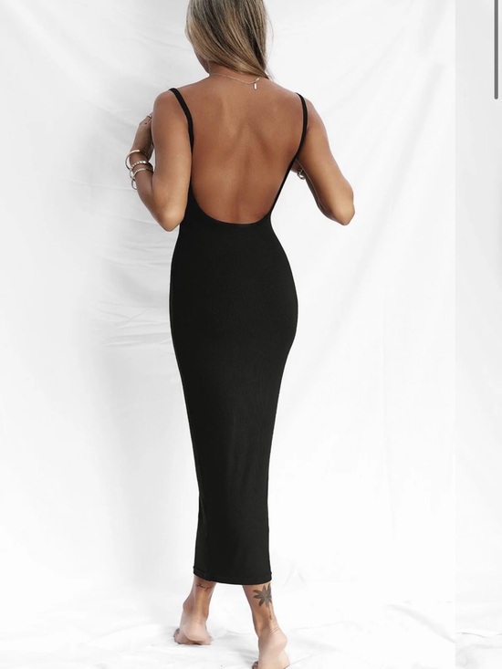 All Things Golden Dresses & Skirts - All Things Golden - Luxe Rib Low Back Midi